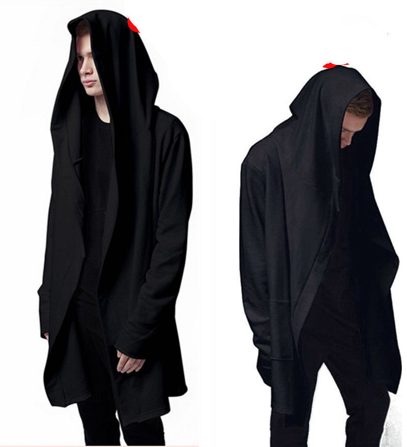 High Quality Casual unisex Men's Hooded With Black Gown Hip Hop Hoodies and Sweatshirts long Sleeves Jackets women cloak Coats - CelebritystyleFashion.com.au online clothing shop australia