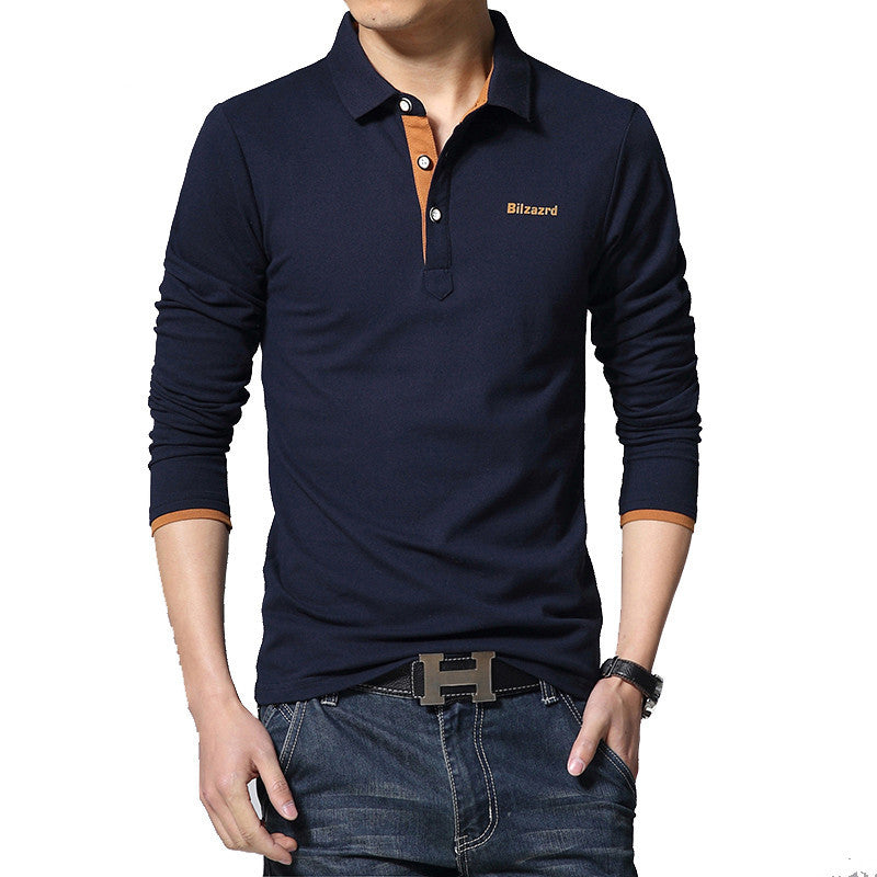 Casual polo shirt men fashion letter print long-sleeve men's polos new arrival fashion brand polo shirts man slim polos - CelebritystyleFashion.com.au online clothing shop australia