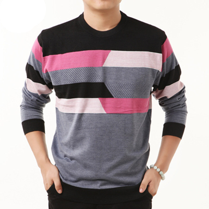 HS High Quality New Autumn Winter Dress Striped Cashmere Wool Pullover Men Sweater Brand Casual Shirts O-Neck Clothing S - XXXXL - CelebritystyleFashion.com.au online clothing shop australia
