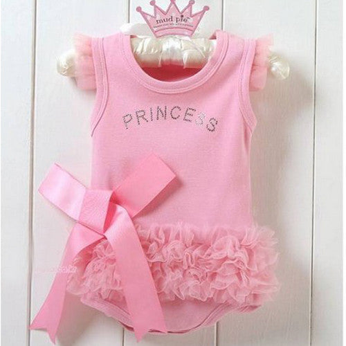 New Pink Bodysuit Princess Dress Kids Baby Girls One-piece T-shirt Style Dresses 0-36M - CelebritystyleFashion.com.au online clothing shop australia