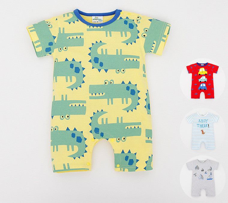 Baby Rompers Animal Cartoon Cotton Baby Wear Summer Short-Sleeved Infant Jumpsuit Boy Girl Baby Clothing Newborn Bebe Bib Romper - CelebritystyleFashion.com.au online clothing shop australia