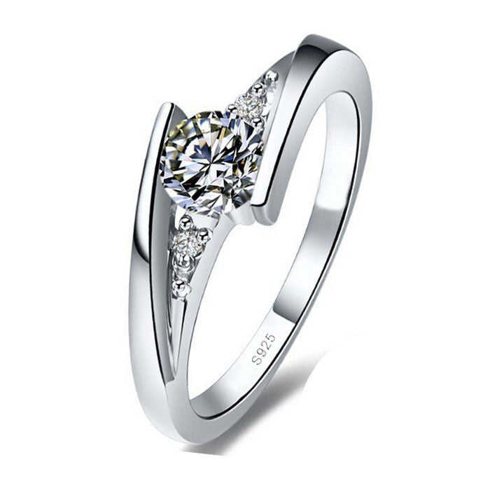 Sent Certificate of Silver 100% Pure 925 Sterling Silver Ring Set Luxury 0.75 Carat CZ Diamond Wedding Rings for Women JZR004 - CelebritystyleFashion.com.au online clothing shop australia
