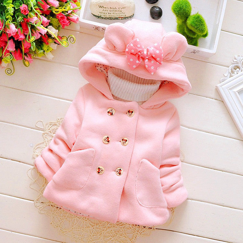 Autumn Winter Baby Girls Infant Kids Double Breasted Hooded Princess Jacket Coats Outwears Christmas Gifts - CelebritystyleFashion.com.au online clothing shop australia