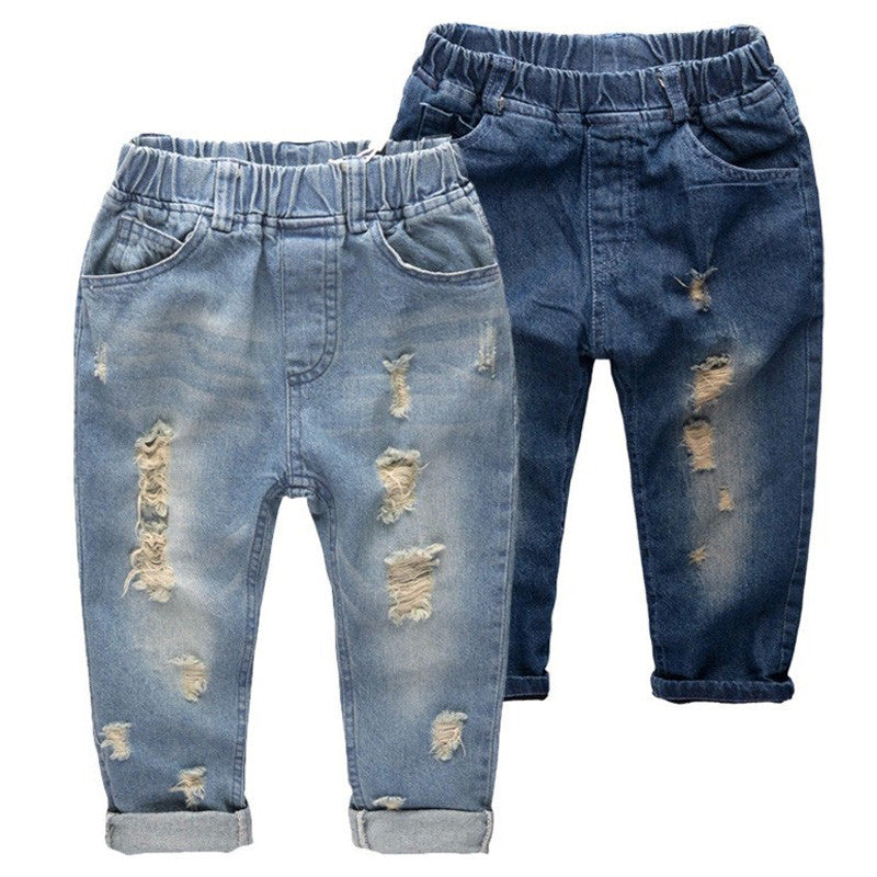 Fashion Denim Pants Boys Ripped Jeans 2-14 Yrs Baby Boys Jeans Kids Clothes Cotton Casual Children's Jeans Kids Trousers SC176 - CelebritystyleFashion.com.au online clothing shop australia