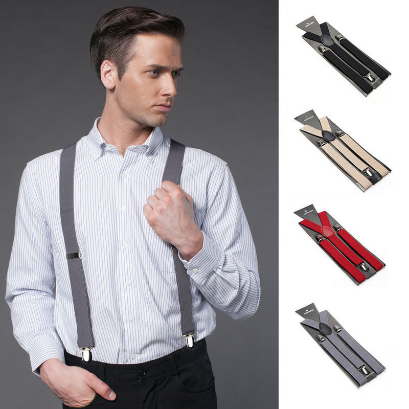 Fashion Women Men's Unisex Clip-on Braces Elastic Slim Suspender 1Inch Wide 36 colors Y-Back Suspenders Male Pants Jeans Braces - CelebritystyleFashion.com.au online clothing shop australia