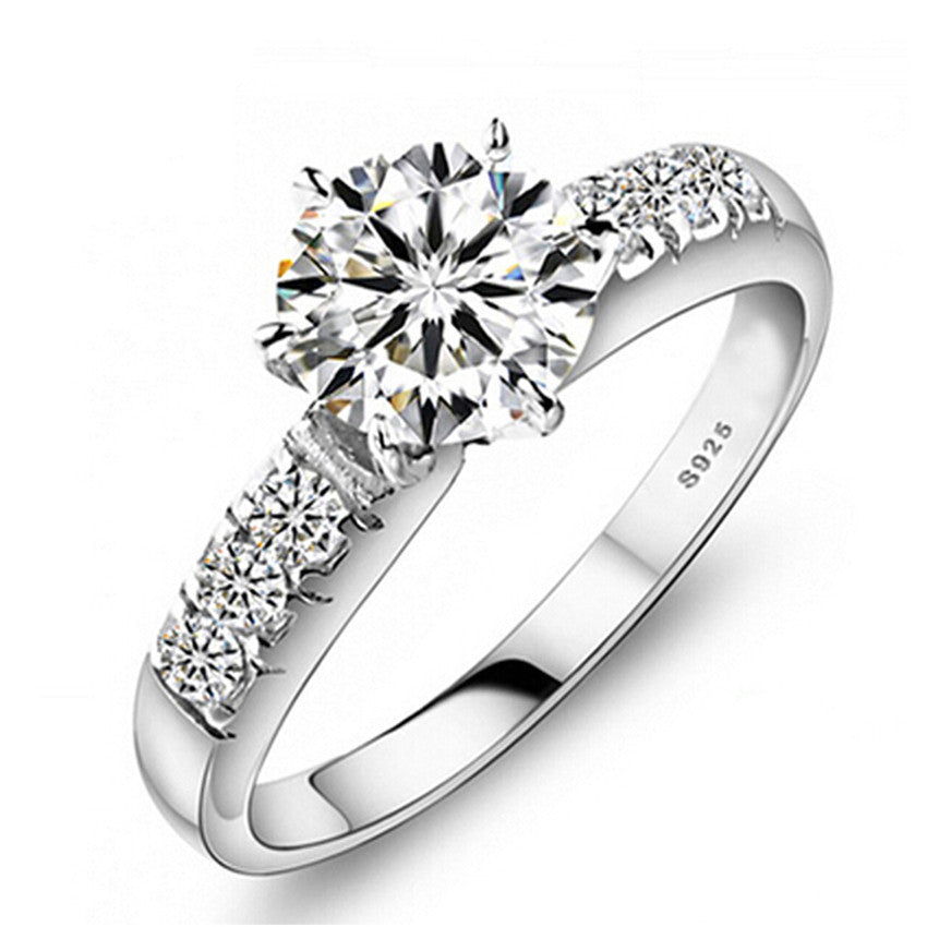 Send Certificate of Silver 100% 925 Sterling Silver Wedding Rings For Women Luxury 0.75 Carat CZ Diamond Engagement Ring ZP68 - CelebritystyleFashion.com.au online clothing shop australia