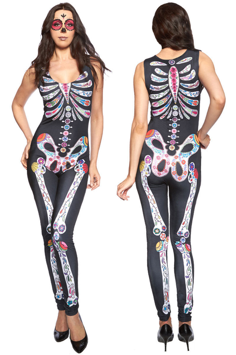 Sexy halloween costume ideas brand women rompers womens jumpsuit Fashion Skin-tight Skeleton Bodysuits 88540 - CelebritystyleFashion.com.au online clothing shop australia