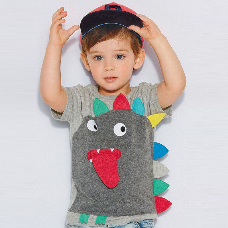 gray boy T-shirts cartoon monster children t shirts kids clothes boy tops and tees boy summer style kids clothing - CelebritystyleFashion.com.au online clothing shop australia