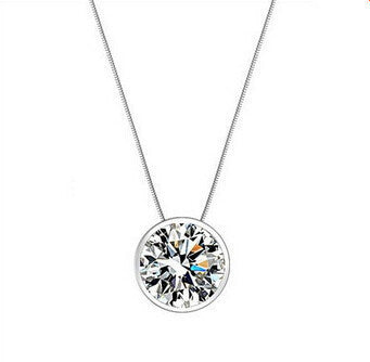 round design 925 solid sterling silver ladies pendant necklaces jewelry - CelebritystyleFashion.com.au online clothing shop australia