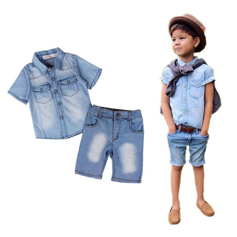 Kids Boys Clothes Summer Jeans Thirt and Pants Boys Set Fashion Boy Clothing Soft High Quality Kids Boys Clothes - CelebritystyleFashion.com.au online clothing shop australia