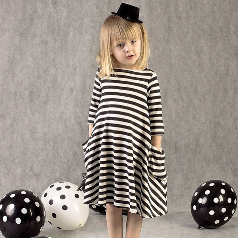 New autumn girls dresses stripe kids dress children casual long sleeve dress children dresses girls - CelebritystyleFashion.com.au online clothing shop australia