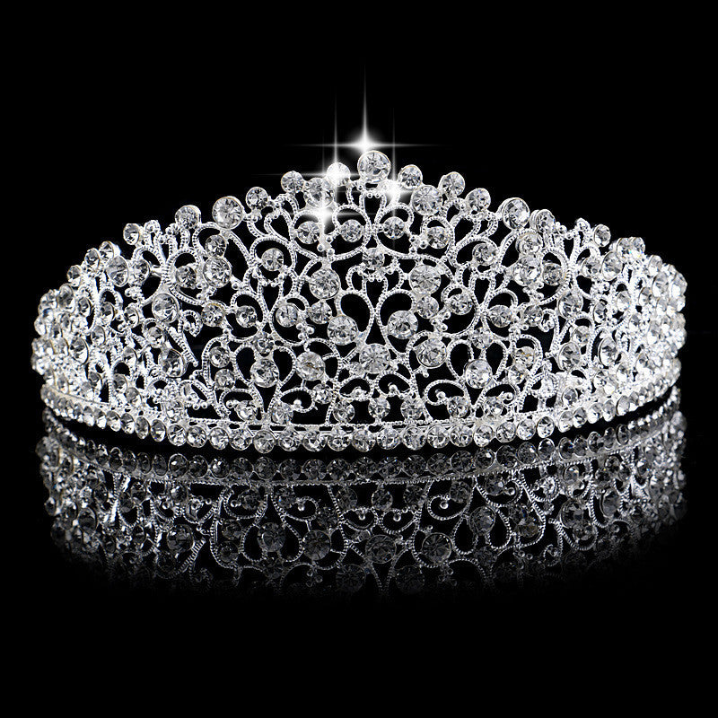 Gorgeous Sparkling Silver Big Wedding Diamante Pageant Tiaras Hairband Crystal Bridal Crowns For Brides Hair Jewelry Headpiece - CelebritystyleFashion.com.au online clothing shop australia