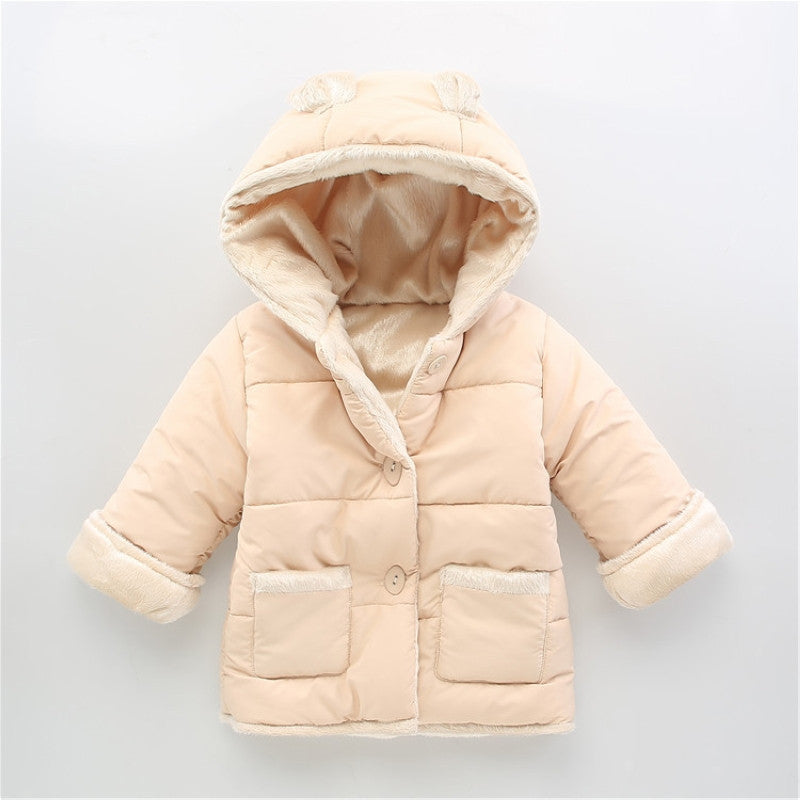 Baby Winter Cotton Coat Baby Girl Candy Cute Thick Down Boy Outerwear Snow Wear Fabric Waterproof Handle Infant Hooded Clothing - CelebritystyleFashion.com.au online clothing shop australia