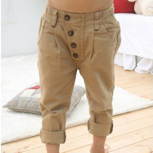 2-7Y Child Kids Baby Boy Khaki Straight Cotton Pants Trousers Casual Harem Pants - CelebritystyleFashion.com.au online clothing shop australia