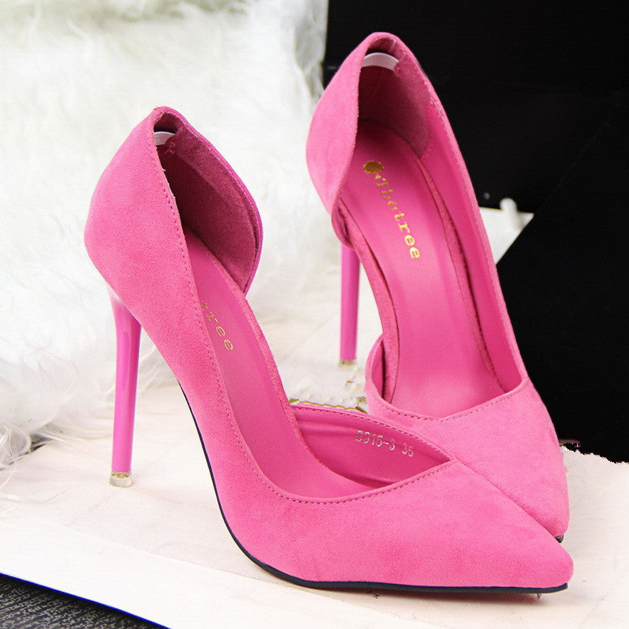 Women Pumps Fashion Sexy High Heels Shoes Women Pointed Toe Thin Heel Ladies Wedding Shoes Black Pink - CelebritystyleFashion.com.au online clothing shop australia