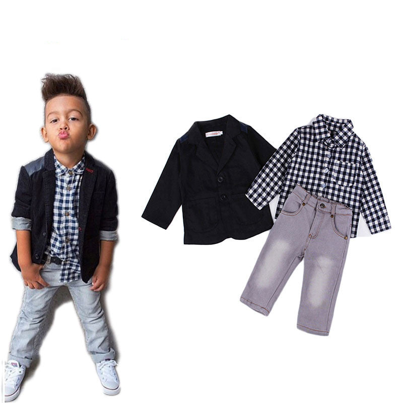 Fashion kids clothes suit boys clothes jackets shirts and jeans 3 pcs one set children clothing fashion winter suits for boys - CelebritystyleFashion.com.au online clothing shop australia