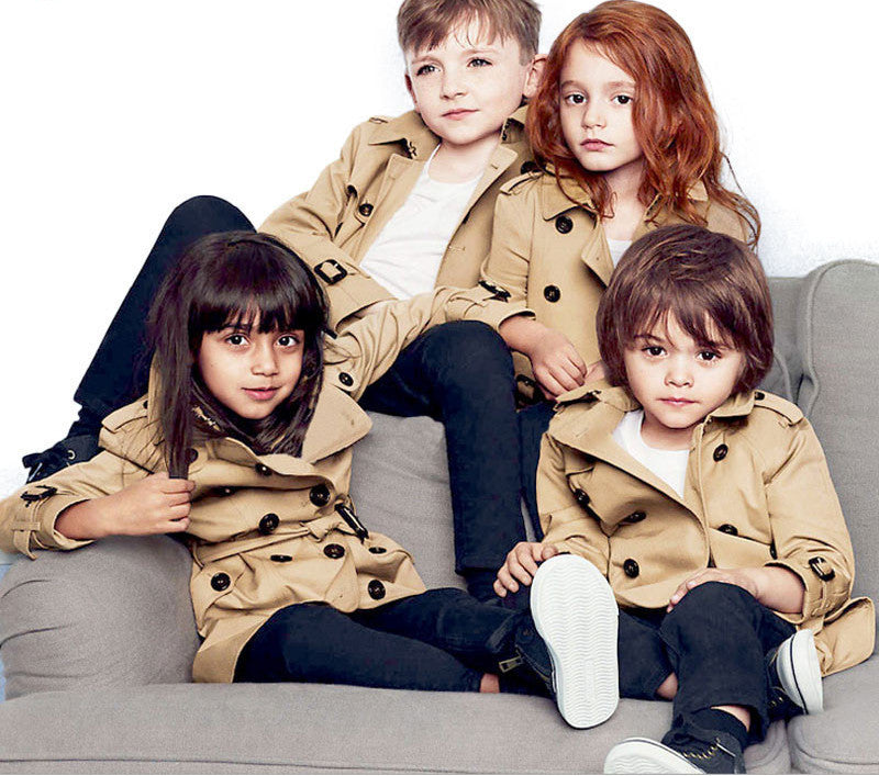 Fashion Girls Boys Trench Clothing Children Wind Jacket Autumn Winter Child Casual Coat Turn-down Collar Outwear - CelebritystyleFashion.com.au online clothing shop australia