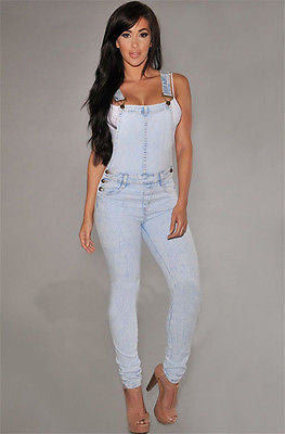 Women Girls Washed Jeans Denim Casual Hole Loose Jumpsuit Romper Overall - CelebritystyleFashion.com.au online clothing shop australia