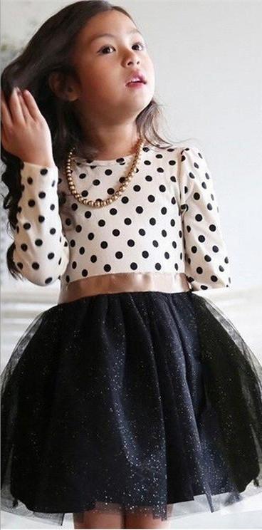 Winter Dress Long Sleeve New Girls Clothing Polka Dot Dresses For Girls Princess Party Costume Kids Clothes - CelebritystyleFashion.com.au online clothing shop australia