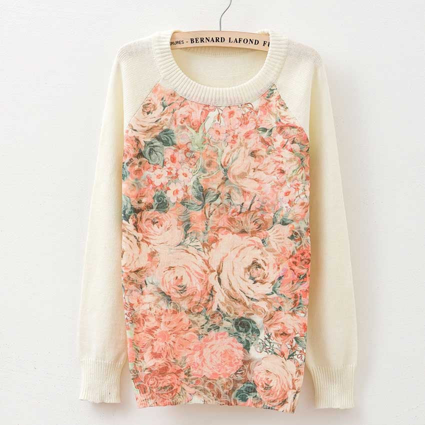 Rose garden owl bird print women sweaters and pullover Harajuku fashion Brand Knitwear sweater coat Plus Size - CelebritystyleFashion.com.au online clothing shop australia