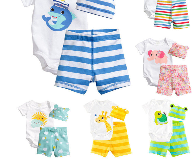 3Pcs Baby Girls Clothing Sets Summer Toddler Baby Boy Rompers Short Sleeve Newborn Baby Clothes Cotton Roupas Infant Jumpsuits - CelebritystyleFashion.com.au online clothing shop australia