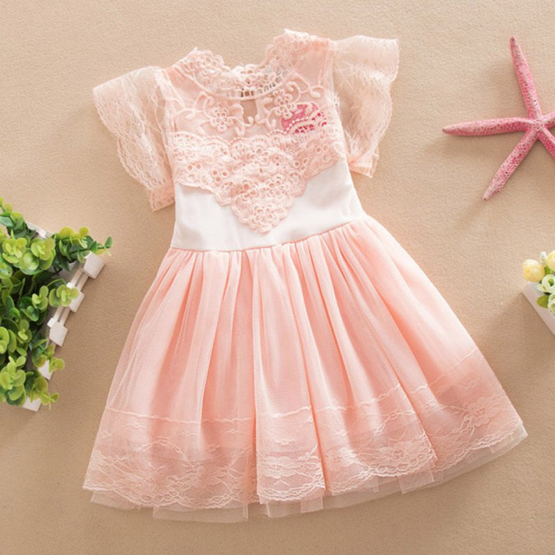 Baby Girl Lace Tutu Dress Summer Hollw Out Sundress Kids Formal Birthday Wedding Party Clothes - CelebritystyleFashion.com.au online clothing shop australia