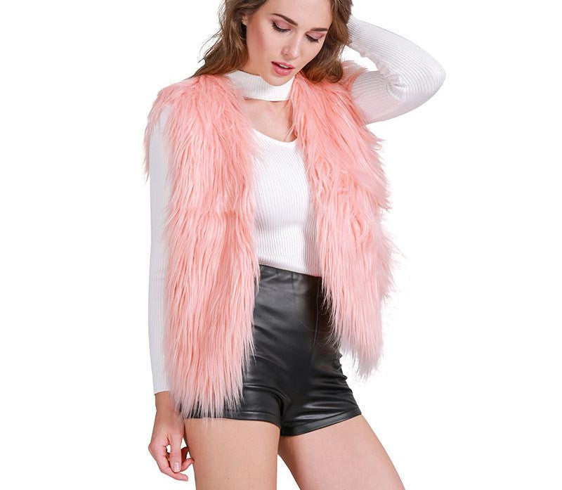 Elegant Faux Fur Vest Jacket Many Colors Available - CELEBRITYSTYLEFASHION.COM.AU - 4