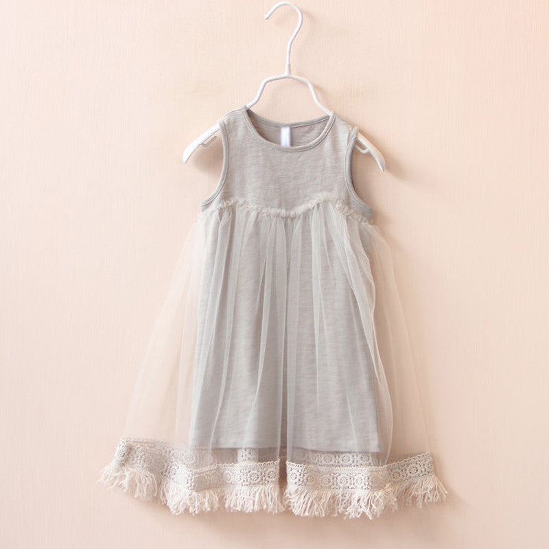 new fashion style summer Girls baby tassel dress children mesh dresses for girl children clothing - CelebritystyleFashion.com.au online clothing shop australia