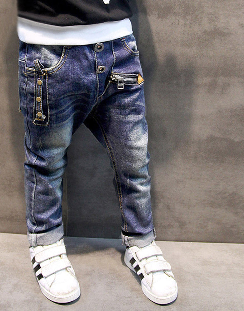 Boys pants jeans Fashion Boys Jeans for Spring Fall Children's Denim Trousers Kids Dark Blue Designed Pants - CelebritystyleFashion.com.au online clothing shop australia