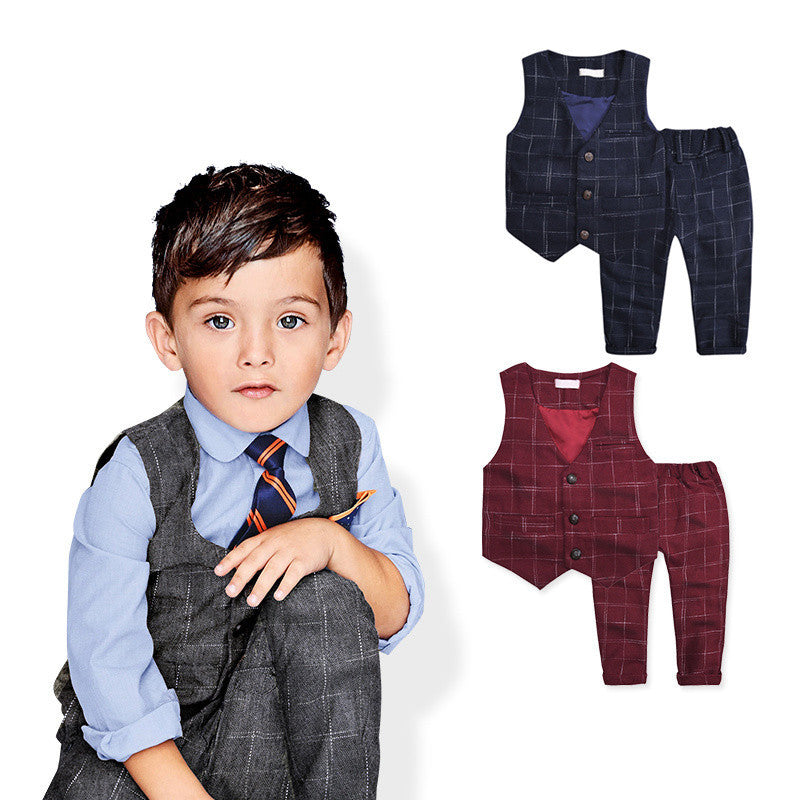 children's leisure clothing sets kids baby boy suit vest gentleman clothes for weddings formal clothing - CelebritystyleFashion.com.au online clothing shop australia