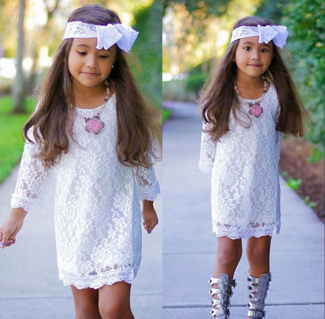 Summer Kids Baby Girls Princess Embroidered Flower Lace Tutu Formal Dress 2-11Y - CelebritystyleFashion.com.au online clothing shop australia