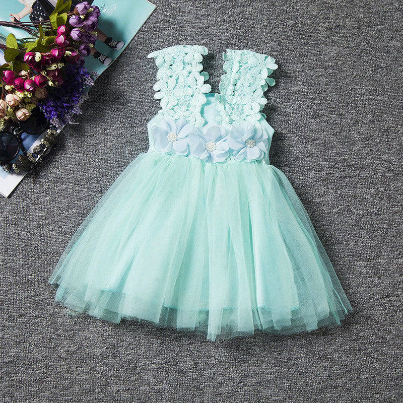 Kid Summer Dress For Girl Lace Flower Cute Little Princess Dresses Children Girls' Clothing For Birthday Party Tulle Tutu Dress - CelebritystyleFashion.com.au online clothing shop australia