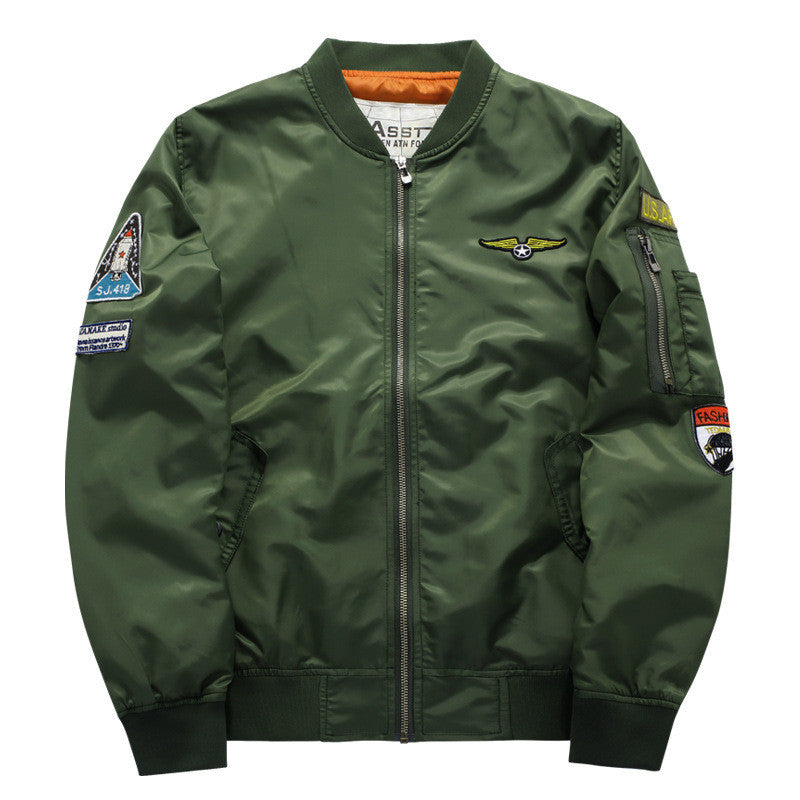 Men Bomber Jacket Air Force One Hip Hop Patch Designs Slim Fit Pilot Bomber Jacket Coat Men Jackets,YA372 - CelebritystyleFashion.com.au online clothing shop australia