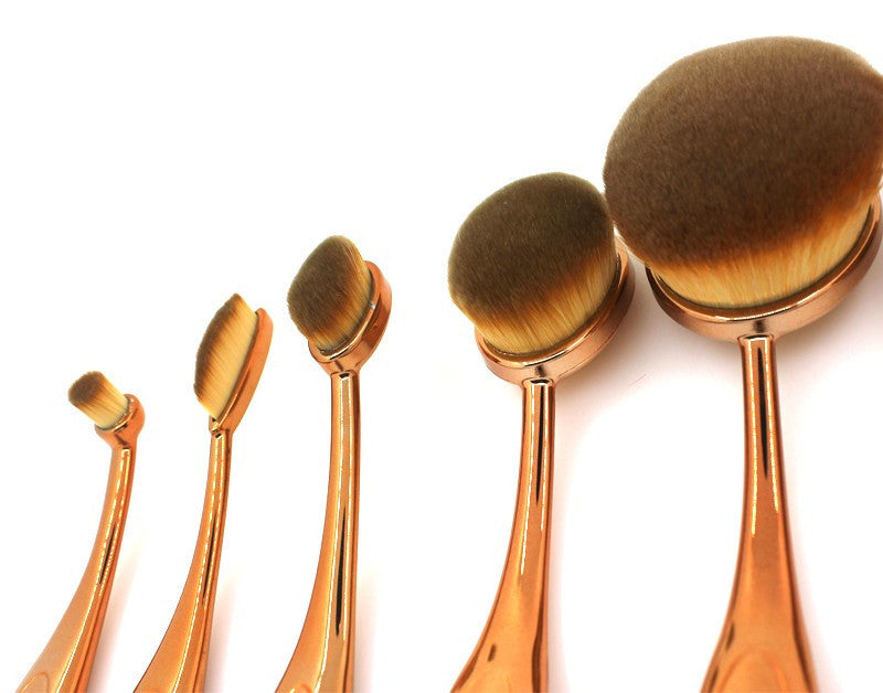 GOLD Toothbrush 10PCS Makeup Brush Set Artist Oval Puff Cream Foundation Contour Blush Powder Beauty Kit Kim Kardashian Style - CelebritystyleFashion.com.au online clothing shop australia