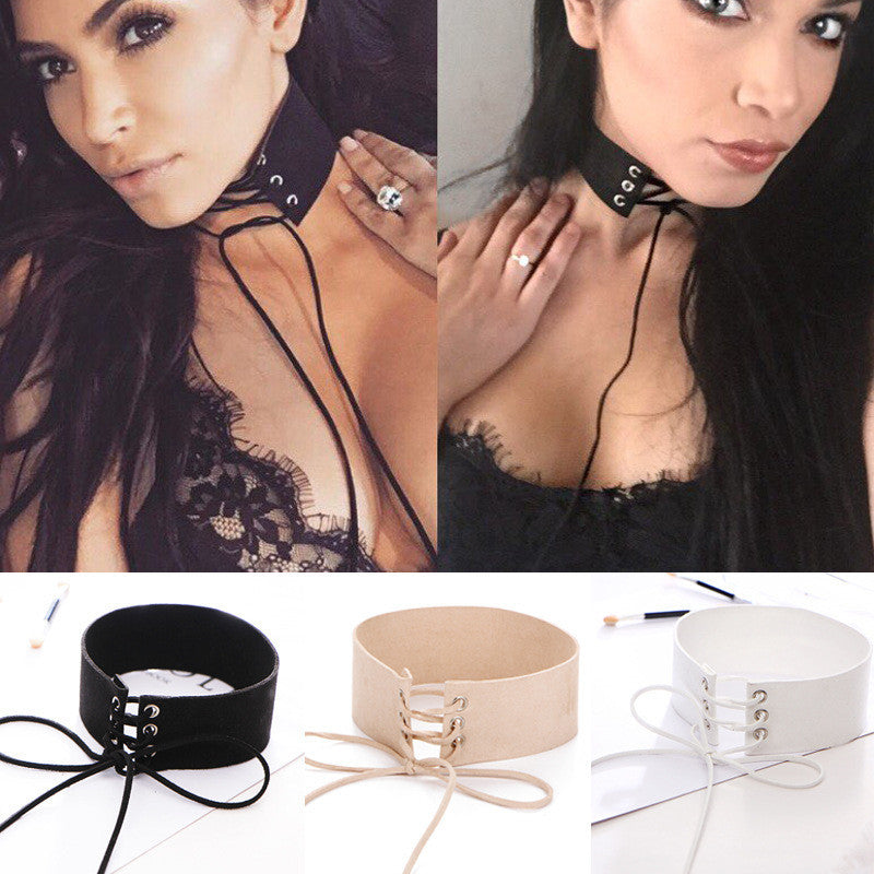 3 Colors Velvet Leather Necklace Choker Collar Kim Kardashian Style - CelebritystyleFashion.com.au online clothing shop australia