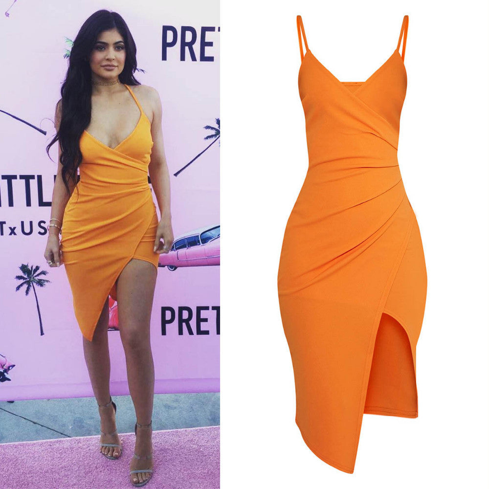 Kylie Jenner Wrap Front Bodycon Mini Dress - CelebritystyleFashion.com.au online clothing shop australia