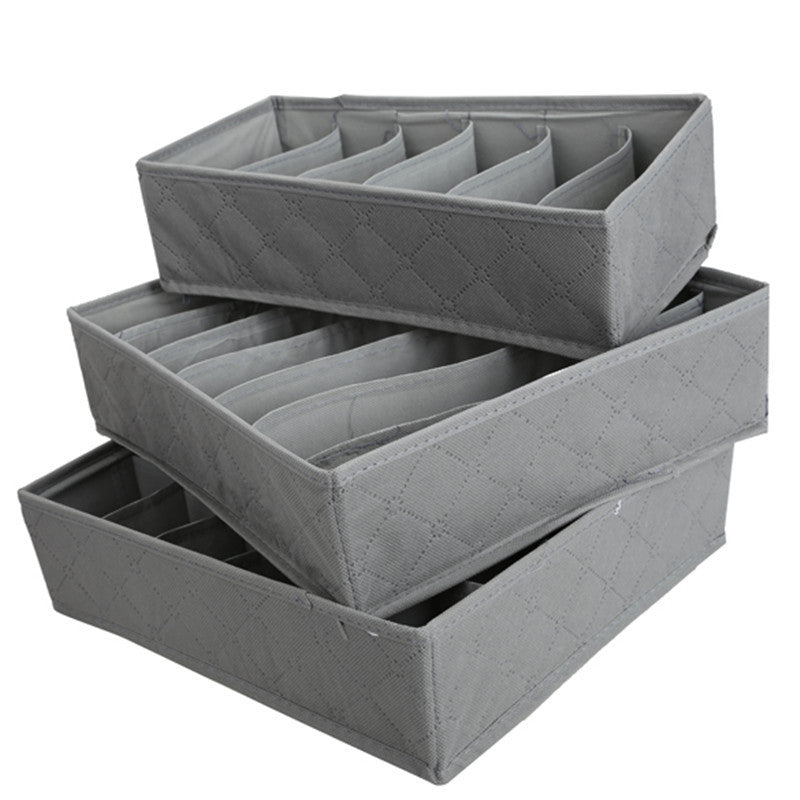 3 in 1 Underwear Bras Socks Storage Organizer Box Bag Case Bamboo Charcoal