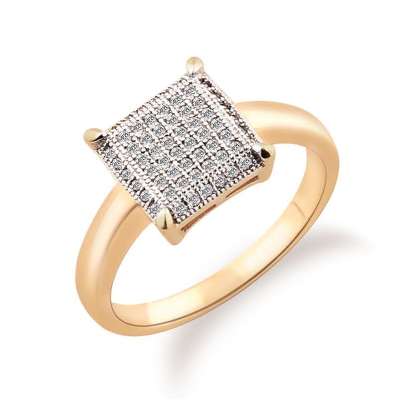 GULICX Fashion Rings for Women 18K Gold Platinum Plated Ring Square Princess White Crystal Zirconia Wedding Ring Jewelry R229 - CelebritystyleFashion.com.au online clothing shop australia