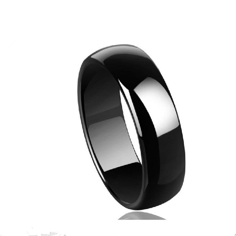 Fashion wide 3 mm black color, wide 6 mm black color ,wide 3 mm white color Space ceramic ring simple tail ring of men and women - CelebritystyleFashion.com.au online clothing shop australia