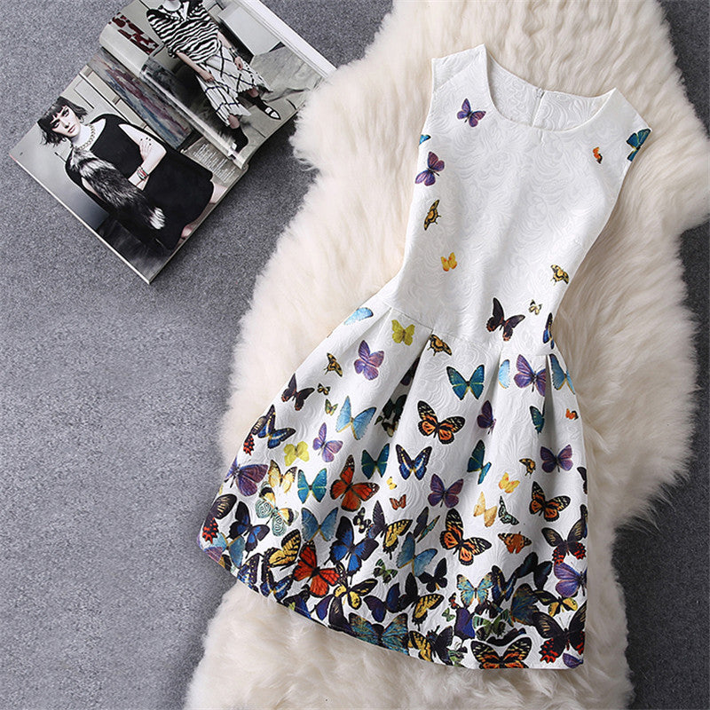 New Baby Girls Full Butterfly Print Dress 6 to 12 Years Kids Sundress for Girls Clothing Summer - CelebritystyleFashion.com.au online clothing shop australia