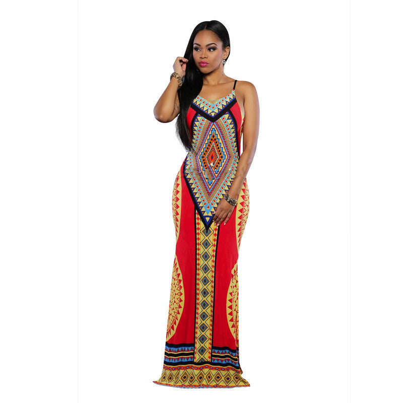 Women Summer Maxi Dress Bodycon Party Dresses Plus Size Vestidos Sexy Sundress Backless Bandage Dashiki Boho Long Dress - CelebritystyleFashion.com.au online clothing shop australia