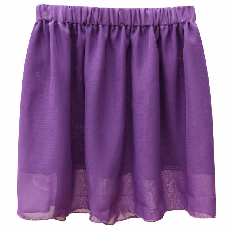 Summer Chiffon Women Skirt Tulle Girls Above Knee Short Nude Mini Casual Skirts NO BELT LY1201ANu - CelebritystyleFashion.com.au online clothing shop australia