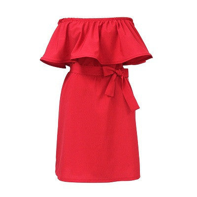 Fashion Brand Summer Dress Women Off Shoulder Dress Sleeveless Ruffles Cross Straps Dresses Candy Color Party Dresses - CelebritystyleFashion.com.au online clothing shop australia