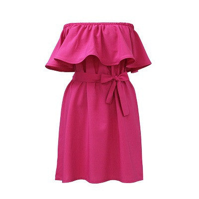 Fashion Brand Summer Dress Women Off Shoulder Dress Sleeveless Ruffles Cross Straps Dresses Candy Color Party Dresses - CelebritystyleFashion.com.au online clothing shop australia