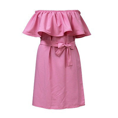 Fashion Brand Summer Dress Women Off Shoulder Dress Sleeveless Ruffles Cross Straps Dresses Candy Color Party Dresses - CelebritystyleFashion.com.au online clothing shop australia