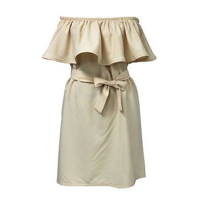 Fashion Brand Summer Dress Women Off Shoulder Dress Sleeveless Ruffles Cross Straps Dresses Candy Color Party Dresses - CelebritystyleFashion.com.au online clothing shop australia