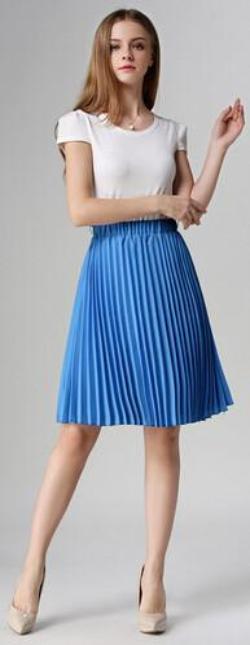 8 Colors women chiffon pleated skirt vintage high waist tutu skirts womens saia midi rokken summer style jupe femme - CelebritystyleFashion.com.au online clothing shop australia