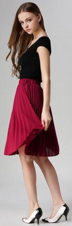 8 Colors women chiffon pleated skirt vintage high waist tutu skirts womens saia midi rokken summer style jupe femme - CelebritystyleFashion.com.au online clothing shop australia