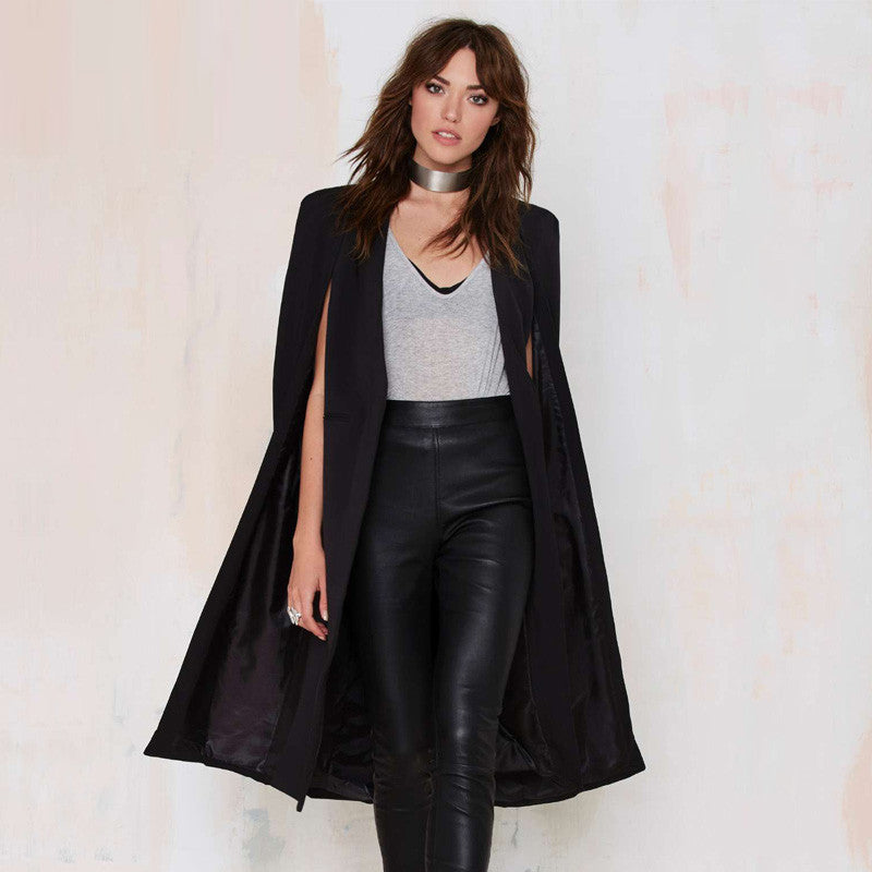 HDY Haoduoyi Autumn Fashion Women 3 Colors Open Stitch Cloak Trench Coats Outwears Poncho Coat - CelebritystyleFashion.com.au online clothing shop australia