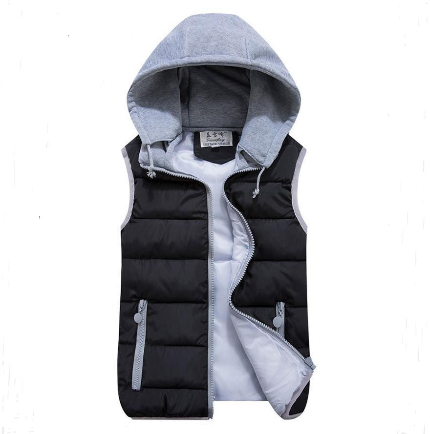 women's cotton wool collar hooded down vest Removable hat high quality Brand New female winter warm Jacket&Outerwear Thicken - CelebritystyleFashion.com.au online clothing shop australia